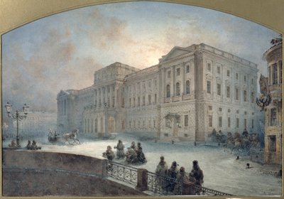 View of the Mariinsky Palace in Winter by Vasili Semenovich Sadovnikov